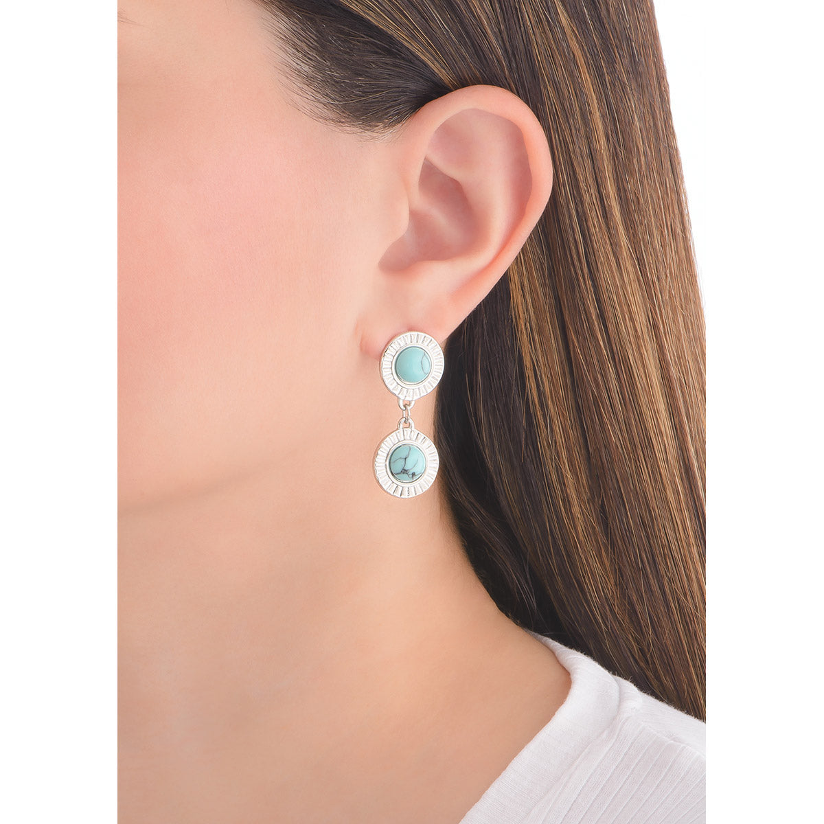 Aretes largos turquesa