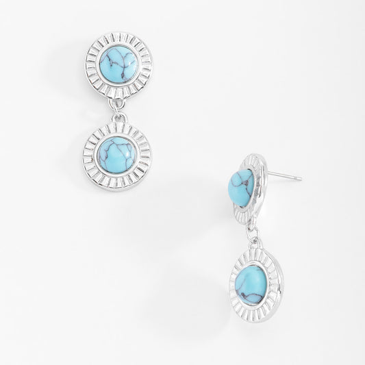 Aretes largos turquesa